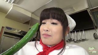 Chef slaps & penetrates petite Asian maid till she gushes cum with juicy veggies