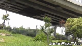 Deviant Japanese Girls' Urgent Outdoor Piss View from POV