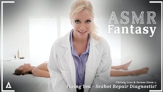 ASMR Fantasy - Hyper Real Sexbot Christy Love SQUIRTS All Over Lesbian Technician Serene Siren