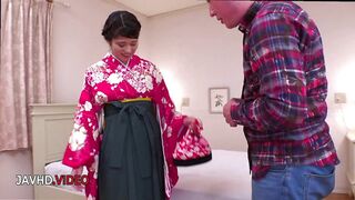 Steamy Asian Wife in Kimono Gets Fucked After Hot Blowjob Session