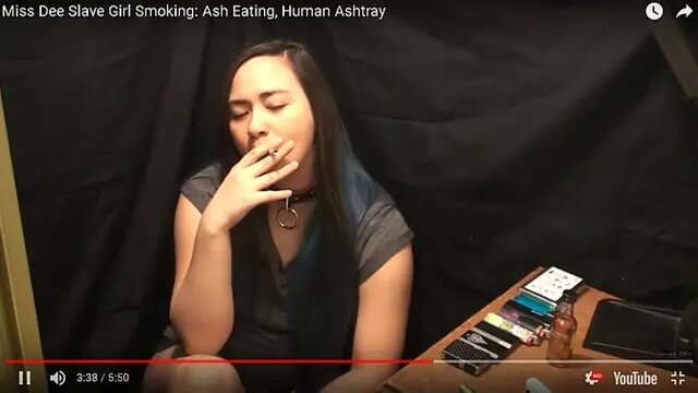 Miss Dee Nicotine Self Human Ashtray and Power Smoking Herself to Death!