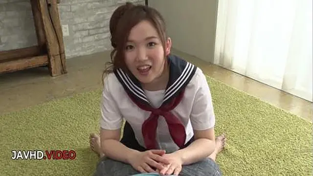Naughty student delivers intense Japanese Blowjob session