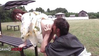 Kinky Japanese stunner gets picked up and loves cock given all ways possible