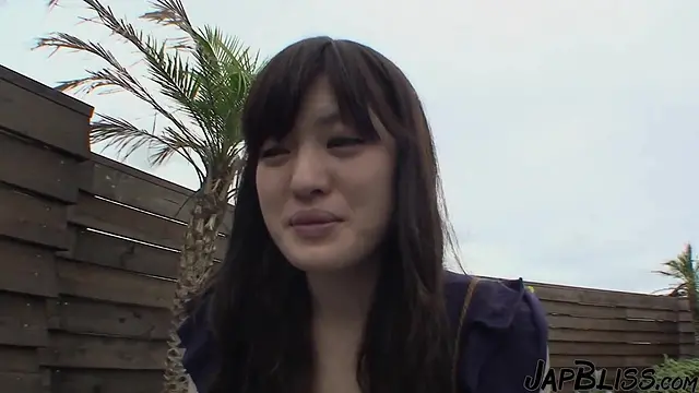 Japanese GF gives a fellatio on balcony